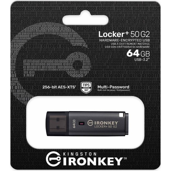 Фото - Флеш USB Kingston 64GB USB 3.2 Type-A Gen1 IronKey Locker+ 50 G2 (IKLP50G2/64GB)